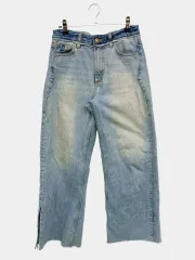 ZARA BASIC ザラベーシック デニムパンツ EUR 34 ブルー クロップド・半端丈 無地 フレア・ブーツカット スタンダード レギュラー ヴィンテージ レディースのサムネイル