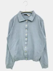 ZARA ザラ カーディガン/ボレロ USA M スカイブルー ウール・ニット ニット 無地 ショート丈 長袖 レディースのサムネイル