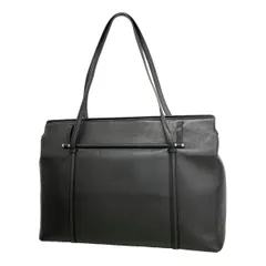 【6hb0916】カルティエ トートバッグ カボション レザー ブラック シルバー金具【中古】レディースのサムネイル