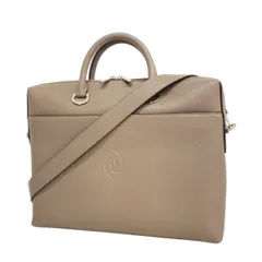 【6hb0917】カルティエ ブリーフケース マスト レザー グレー シルバー金具 2wayバッグ【中古】メンズのサムネイル
