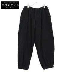 COMOLI　コモリ　22SS V01-03022 ブラック シルクパイル ドローストリングパンツ　1のサムネイル