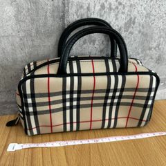 希少デザイン】バーバリー バニティバッグ キャンバス レザー ノバ