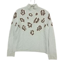 Y740 美品 L イタリヤ ボタニカル ヒョウ ハイネック シャツ 