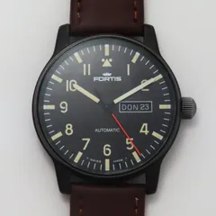 良品 稼働品 FORTIS フォルティス フリーガー 自動巻き オートマチック デイデイト 595.18.158 メンズ 腕時計 新品レザーバンド 純正バンドありのサムネイル