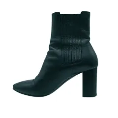 SAINT LAURENT PARIS サンローランパリ ブーツ レザー ハイヒール チェルシー サイドゴア シューズ ブラック 37.5 24.5cm レディース 【中古】のサムネイル