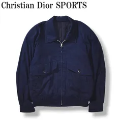 80s90sヴィンテージ クリスチャンディオール スポーツ Christian Dior SPORTS 裏キルティング フルジップアップ ジャケット ブルゾン スウィングトップ LL ネイビー メンズのサムネイル