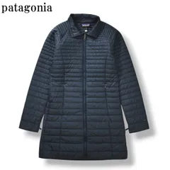 【極美品】 パタゴニア patagonia フルジップアップ 中綿 ロングコート アウトドア タウンユース XS ネイビー レディース ♪のサムネイル