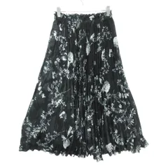 ERMANNO SCERVINO エルマンノ シェルヴィーノ スカート プリーツ フレア 花柄 フラワー フローラル チュール ペチコート付き ミディ丈 イタリア製 ボトムス ブラック 42 165/78A【M】 レディース 【中古】のサムネイル