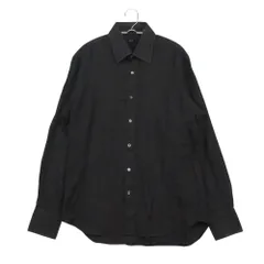 GUCCI グッチ 長袖シャツ ヘリンボーン ストライプ ロゴ シェルボタン イタリア製 トップス ブラック 41/16 メンズ 【中古】のサムネイル
