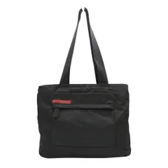 PRADA SPORTS プラダスポーツ トートバッグ ラバーロゴ ワンポイント ナイロン 肩掛けショルダーバッグ 鞄 ブラック レディース 【中古】のサムネイル
