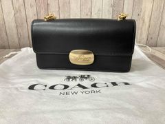 COACH ショルダーバッグ ブラック ゴールド金具 - メルカリ