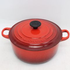 090)LE CREUSET ココット・ロンド チェリーレッド 20cm - メルカリ