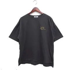 グリーム Gleam プリント Tシャツ カットソー 半袖 丸首 胸元刺繍 M チャコールグレー /FT20のサムネイル