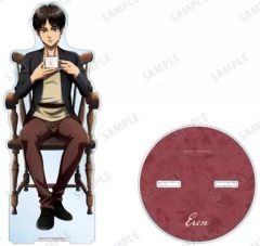 [Used] Acrylic Stand・Acrylic panel Eren Yeager Newly drawn illustration, Teatime ver., extra-large acrylic Stand"Attack Titan~Soldiers' Tea Time~ at Animate