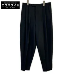 LAD MUSICIAN　ラッドミュージシャン　18SS ブラック ウール 2タック テーパードワイドスラックスパンツ　42のサムネイル