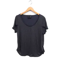 アバハウス ドゥヴィネット abahouse devinette 素材切替 カットソー Tシャツ ペタルスリーブ オーバルネック チャコールグレー /FT26のサムネイル