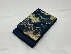 半巾帯/美品/紺×金/13683のサムネイル