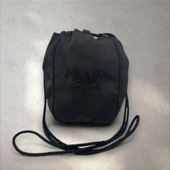 PRADA プラダ ビーズロゴ ナイロン 巾着 ショルダーバッグ ブラックのサムネイル