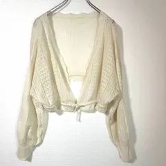 tocco closet 長袖 ボレロ カーディガン レース編み アイボリー Mのサムネイル