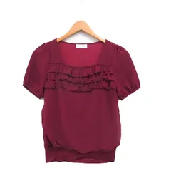 カールパークレーン KarL Park Lane カットソー Tシャツ 半袖 スクエアネック フリル M レッド 赤 /KT18のサムネイル