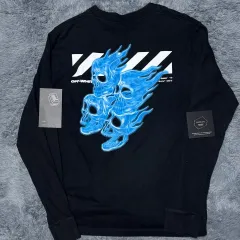 XL オフホワイト スカル 長袖Tシャツ ロングスリーブ ブラックのサムネイル