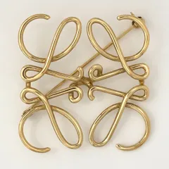 ロエベ アナグラム ブローチ LOEWE Anagram Brooch ゴールド アクセサリー 保存袋 品質証明カード ロゴ紙タグ Logo Brooch GoldColorのサムネイル