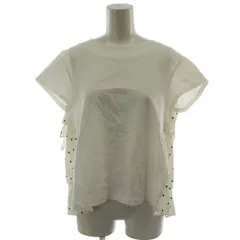 ソーノ SONO Tシャツ カットソー 1 白 半袖 ドット柄 フリル 異素材切り替え S192TV037 /GG9のサムネイル