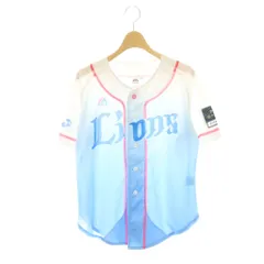 マジェスティック MAJESTIC ユニフォーム シャツ ノーカラー 半袖 L ライトブルー /HS ■MAのサムネイル