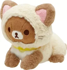 リラックマ　ねこねこの湯　ねこねこひざのりぬいぐるみ　チャイロイコグマ リラックマ 「ねこねこの湯」 ねこねこひざのりぬいぐるみ チャイロイ
