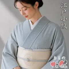 小紋 江戸小紋 着物 中古 正絹 袷 カジュアル 角通し 鼠色 身丈155cm 裄68.5cm SA きもの北條 A1402-3のサムネイル