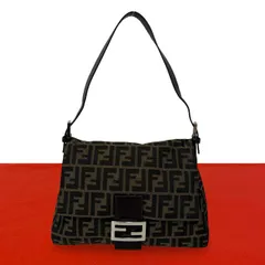 極 美品 FENDI フェンディ ヴィンテージ ズッカ FF ロゴ 金具 キャンバス レザー 本革 セミ ワンショルダーバッグ ブラウン 27486のサムネイル