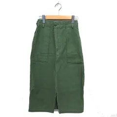 チャイルドウーマン CHILD WOMAN ナロー ベイカー スカート ロング スリット コットン 綿 36 緑 グリーン /NT23のサムネイル