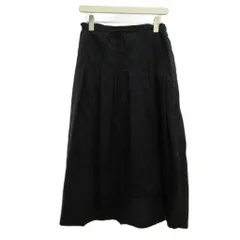 ソニアリキエル SONIA RYKIEL タックドローストリング フレアスカート 38 黒 ブラック プリーツ ドローストリング ミディ丈 /SH ■GY99のサムネイル