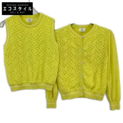 LANVIN en Bleu　ランバンオンブルー　3146832 イエロー ニット&レース カーディガン アンサンブル　38のサムネイル