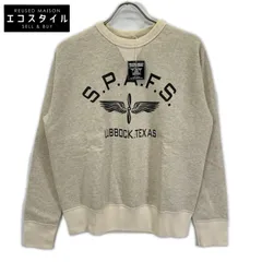 THE REAL MCCOY'S　ザリアルマッコイズ　MC10101 オフホワイト コットン Vガゼット S.P.A.F.S スウェットシャツ　Lのサムネイル
