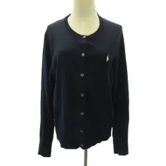 ポロ ラルフローレン POLO RALPH LAUREN 近年 ニット カーディガン ポニー ロゴ 刺繍 コットン L 紺 ネイビー 0808のサムネイル