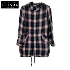 HYSTERIC GLAMOUR　ヒステリックグラマー　ブルー×ホワイト チャック柄 ヒスガール プリント ロングシャツ　Fのサムネイル