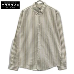 HERMES　エルメス　ベージュ×ホワイト ストライプシャツ　41/16のサムネイル