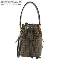 フェンディ FENDI モントレ ゾール 8BS010 ブラウンxダークブラウン カーフ ポリエステル ズッカ柄 巾着 2WAY ハンドバッグ ショルダーバッグ レディース 101888600のサムネイル