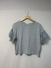 USミュウ) レディース 半袖 Tシャツ シースルー 花柄 袖のサムネイル