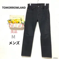 ★TOMORROWLAND★ Mサイズ 黒 メンズ 美品 パンツ 綾織り 薄手 綿100% 細リブ風 シンプル きれいめ お出かけのサムネイル