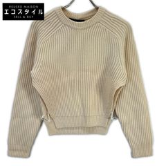 ALEXANDER WANG　アレキサンダーワン　ホワイト 21-25-0049 リブ編み ウール クルーネックニット　S