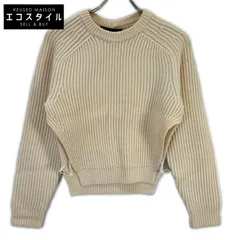 ALEXANDER WANG　アレキサンダーワン　ホワイト 21-25-0049 リブ編み ウール クルーネックニット　Sのサムネイル