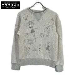 GLADHAND　グラッドハンド　ベージュ ネズミ ヴィンテージフィニッシュ加工 ハンドペイント GLADDEN スウェット　Sのサムネイル