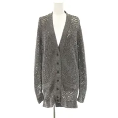 マークジェイコブス MARC JACOBS ラメカーディガン 鍵編みニット ロング 長袖 XS シルバーカラー /HS ■OSのサムネイル