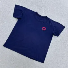 実寸確認 ヴィンテージ レディース ネイビー 半袖 Tシャツ 0714Eのサムネイル