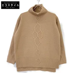 S MaxMara　エスマックスマーラ　93660730500 ウール×カシミヤ ケーブル編み ハイネックスリットニット　Sのサムネイル