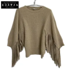 STELLA McCARTNEY　ステラマッカートニー　ベージュ フリンジスリーブ クルーネックニット　36のサムネイル