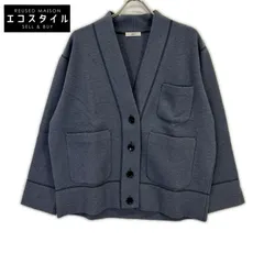 yori　ヨリ　YR1915-134AT ブルー 圧縮ニット カーディガン　Fのサムネイル