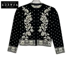 ALEXANDER McQUEEN　アレキサンダーマックイーン　461072 ブラック フラワー エンブロイダリー ニットカーカーディガン　XSのサムネイル